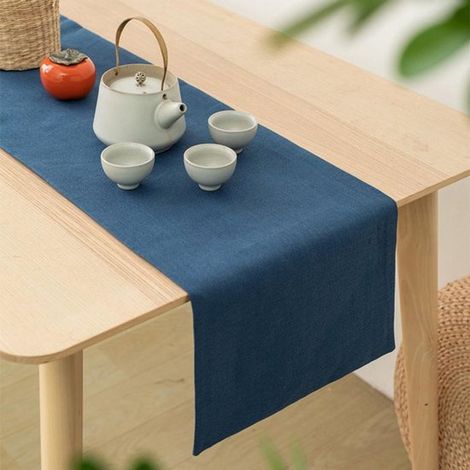 Mantel, Camino de mesa lavable a máquina, Camino de mesa liso, Camino de cama de tela, muebles de TV, entradas, pies de cama, XS, 32 x 120 cm (1/5)
