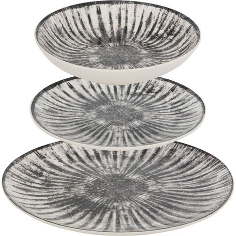 Tafelservice Lucie 12 Teil(e) grau L26,5xT2,4xH26,5cm - Atmosphera créateur d'intérieur (1/5)