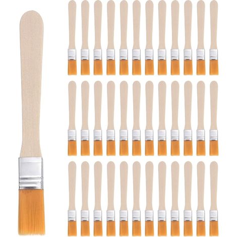 36 Pièces Pinceaux Plats Bois Peinture Nylon Mur Professional Peinture Aquarelle Bricolage Nettoyage (1.5cm) (1/5)