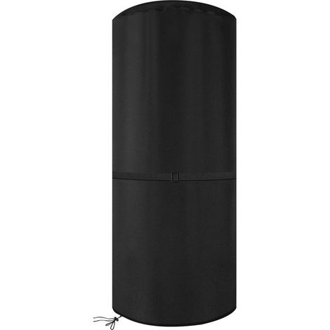 Housse de protection contre les intempéries pour chauffage de terrasse, imperméable, coupe-vent,housse de chauffage par rayonnement en tissu Oxford 600D, ronde (50 x 50 x 120 cm), noire (1/5)