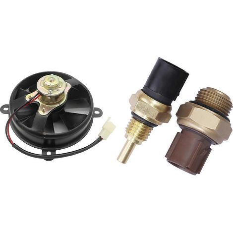 1 ventilateur de refroidissement électrique de 15 cm (6 pouces) pour radiateur de quad/karting 150 et 2 capteurs de température de liquide de refroidissement avec interrupteur pour Honda CR-V (1/5)