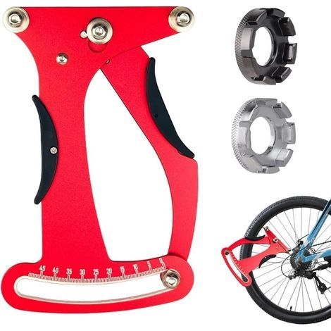 Indicateur de vélo de route en alliage d'aluminium mètre tensiomètre outil de réparation de roue de Tension de rayon de vélo (1/5)