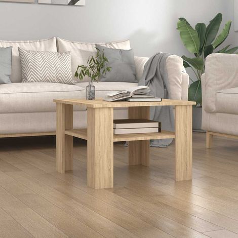 vidaXL Mesa de centro madera contrachapada roble Sonoma 60x60x42 cm (1/5)