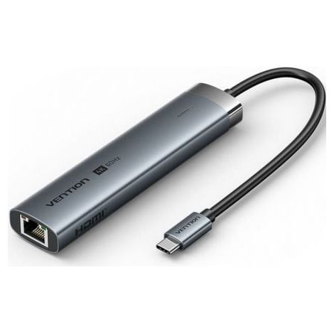 Docking USB Tipo-C Vention TGNHB/ 1xUSB 3.2 Tipo-C/ 2xUSB/ 1xHDMI/ 1xRJ45/ 1xUSB Tipo-C PD