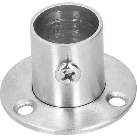 Thick Stainless Steel Tube Support for Wardrobe Rail, Flange Base - 10 Pieces, 19mm Diameter (1/5)