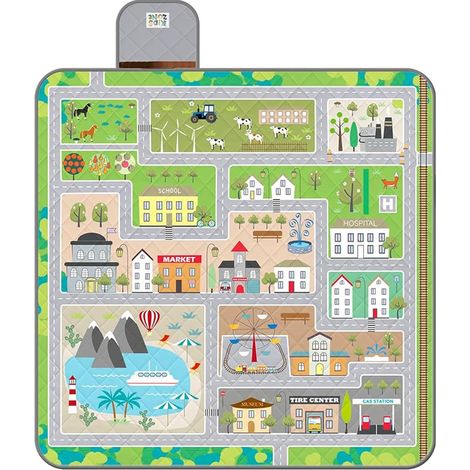 Children's Waterproof Washable Picnic Blanket – Large Portable Foldable Picnic Blanket with Strap – Beach Hiking Camping Park Car Track, 150 x 150 cm (1/5)