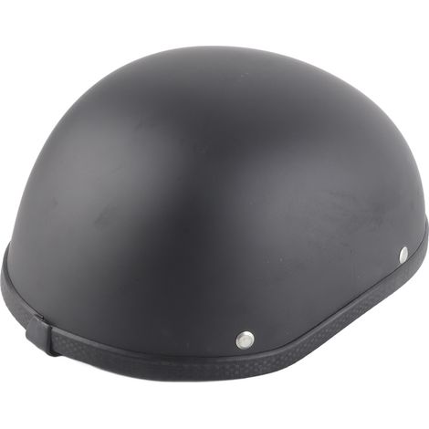 Casque moto demi-visage profil bas mat noir (L) bonnet crâne (1/5)