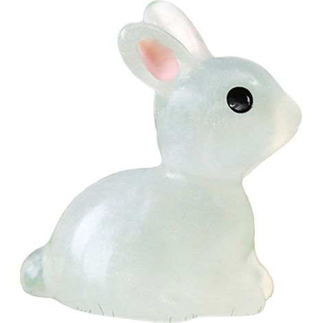 Statue de jardin lumineuse - Bunny  Figurines de rabbits lumineuses en résine  10 pièces assorties en blanc, vert clair, bleu (1/5)