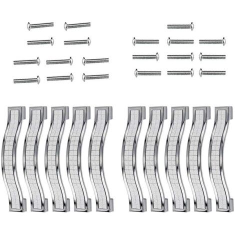 Lot de 5 poignées de tiroir en alliage strass cristal pour commode armoire de cuisine placard, Silver, 96MM-10PCS (1/5)