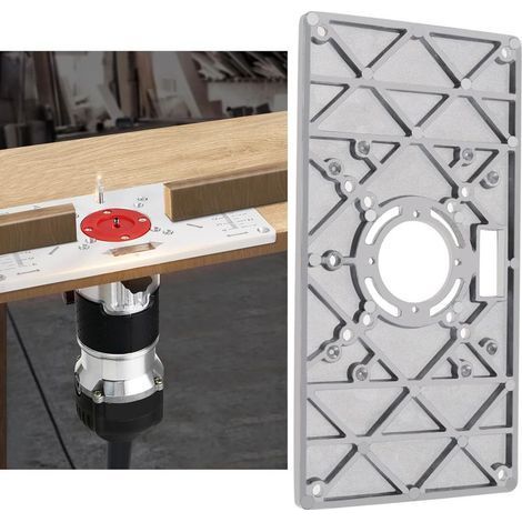 Plaque d'insertion Table de Toupie Compatible avec Makita Routeurs Machine de Découpe en Alliage d'aluminium avec Anneaux d'insertion de Routeur et Vis de Fixation (1/3)