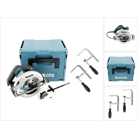 Makita HS 7601 J Sega circolare portatile 190 mm 1200 W + lama + 2x morsetto a vite + Makpac