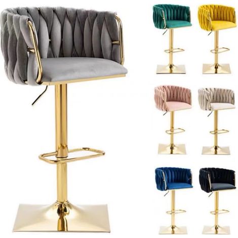 Tabouret de bar professionnel — Chaise de comptoir pivotante et réglable en hauteur, avec dossier et accoudoirs (Idéal pour bars et comptoirs d'accueil) (1/4)