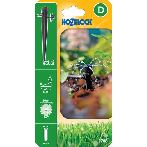 12x Hozelock 2788 0012 End Line Adjustable Mini Sprinkler Stake Micro Irrigation (1/4)