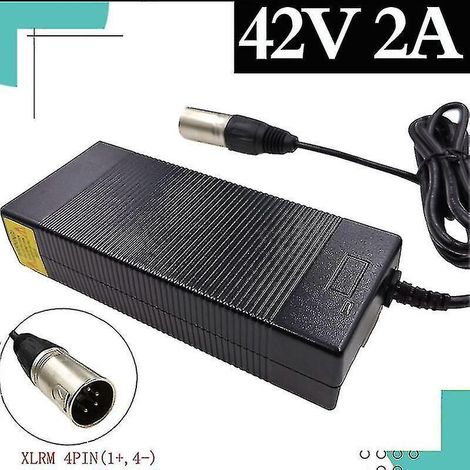 Chargeur 36 V, sortie 42 V 2 A, connecteur XLRM 4 broches pour batterie lithium 36 V 10S de vélo électrique (Australie) (1/5)