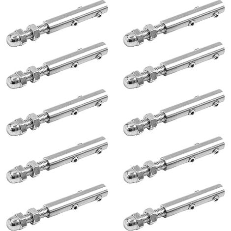 Cable Tensioner, Stainless Steel Cable Clamp 6mm Cable Tension Kit With Threaded Pins Adjustable Tension Tip For Stainless Steel Railing (1/2)
