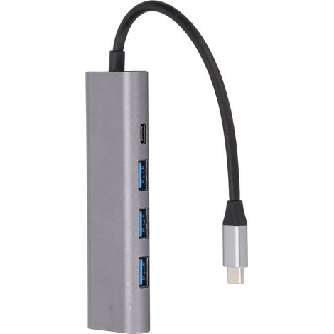 Station d'accueil 5 en 1 Type C vers USB 3.0 RJ45 PD, transmission rapide, dissipation de chaleur, station d'extension (1/5)