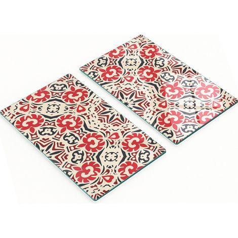 Tablas de cortar de vidrio para cocina con estampado étnico gráfico 2x30x52 cm (1/5)
