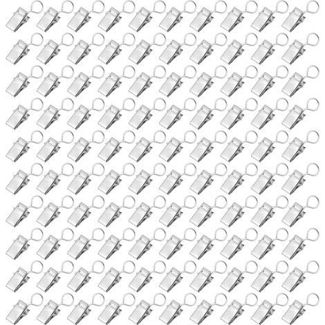 Pinzas metálicas resistentes y a prueba de óxido para cortinas, 100 unidades. (1/5)