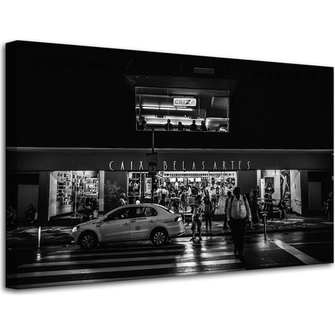 Lienzo impreso Arquitectura Taxi Calle 80x50 cm
