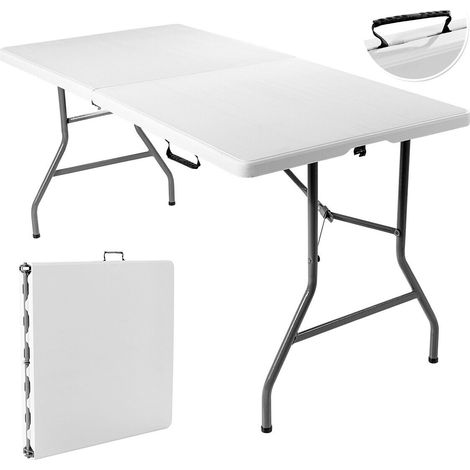 Costway Folding Table Camping Table Picnic Table with Metal Frame & Carrying Handle (1/5)