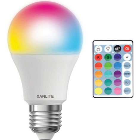 LED-Ampulle A60 mit E27-Fassung, 8,5 W (entspricht 60 W), warmweißes oder RGB-Licht mit Fernbedienung – energieeffiziente Innenbeleuchtung für Haus, Wohnzimmer, Küche und Schlafzimmer