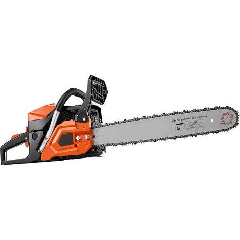 Mophorn Benzin-Kettensäge 508 mm 58 ccm Motorsäge 2,2 kW 2-Takt, ideal für Holzarbeiten, Baumschnitt und Rodungsarbeiten, 11.500 U/min, synchronisierter Choke, rutschfester Griff, zwei Tanks (1/5)
