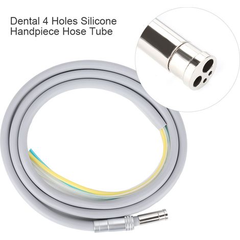 Tuyau 4 trous pour pièce à main dentaire avec connecteur, outil de dentisterie haute vitesse, tube flexible compatible (1/5)