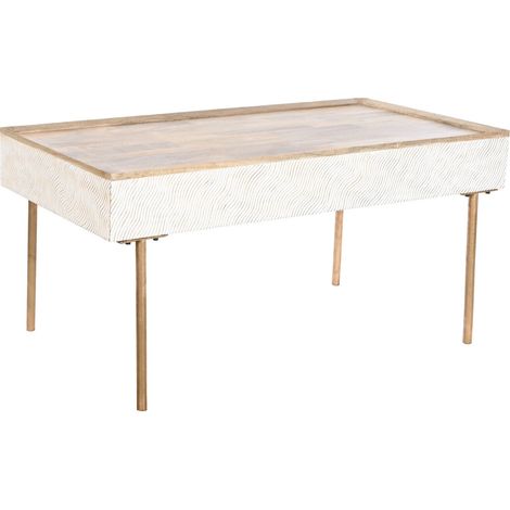 Mesa Centro Mango Metal 120X60X57 Ondas Marron (1/5)