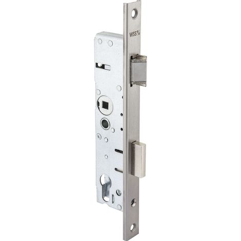 Serrure à mortaiser pour porte d'entrée - Avec piège et loquet - Diamètre du mandrin : 34 mm - Distance : 92 mm - Écrou 8 mm - Acier inoxydable (1/3)
