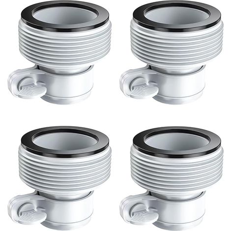 Lot de 4 adaptateurs de tuyau de piscine, Adaptateur de conversion pour tuyau de piscine de 1,5/1,25" , Type B, Pour piscine Intex