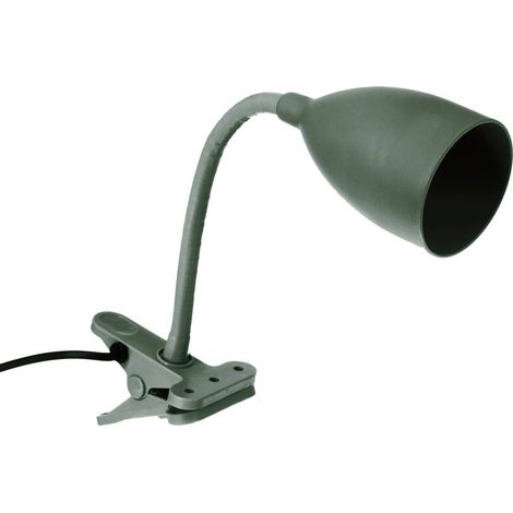 Les Tendances – Lampe pince en métal et silicone vert jade – Douille E14 – Hauteur 43 cm – Alimentation secteur – Abat-jour flexible pour bureau
