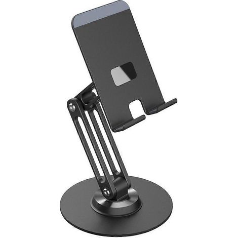 Support de bureau rotatif à 360° en métal pour téléphone, compatible avec les smartphones et les tablettes, support de bureau réglable pour tablette et téléphone. (1/5)