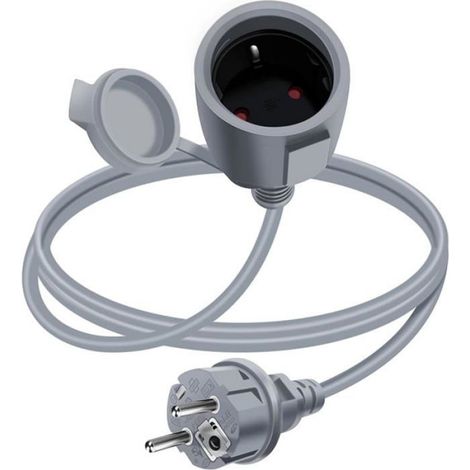 YINGAYOU Rallonge Schuko Cable Courte 16A 250V Câble D& 39extension Schuko Court 2 AC Prise IP44 pour Utilisation 1 m Gris (1/5)