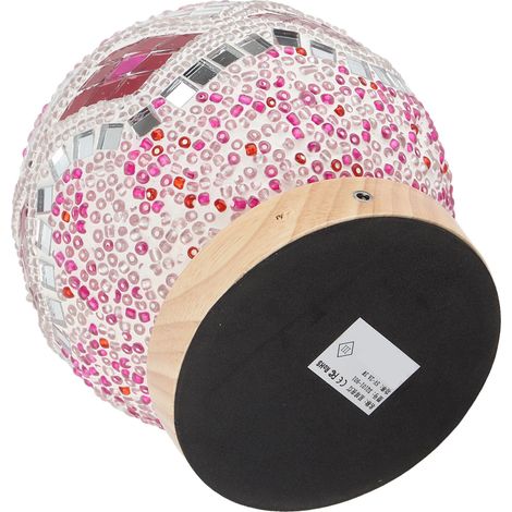 Lampe de nuit baroque rose, rechargeable par USB, tactile, tricolore, à intensité variable progressive - Lampe de table créative, rechargeable, style bohème romantique et libre, en verre décoratif (1/5)