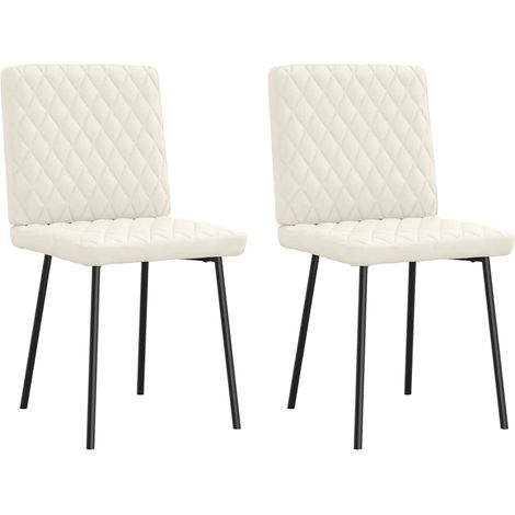 Esszimmerstühle 2 Stk. Creme Samt vidaXL (1/5)