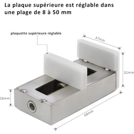 Tiroirs pour portes de couloir, un ensemble de deux tiroirs auto-adhésifs en aluminium noir perforé pour portes de couloir, adaptés aux portes de balcon, portes de couloir et portes festonnées. (1/3)