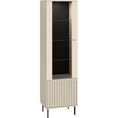 Vitrine Nova mit 2 Türen, Beige, 190cm