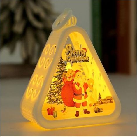 Lanterne de Noël, lanterne décorative de Noël, bougie de Noël sans flamme, lanterne de Noël vintage avec lumières LED, cadeau et décoration de Noël (homme blanc âgé) (1/5)