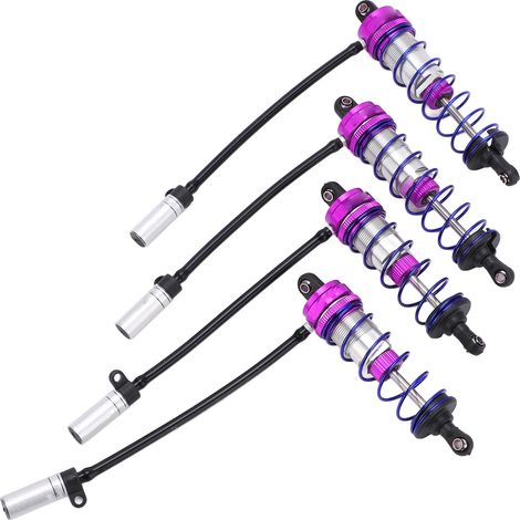 4 amortisseurs à huile réglables (92 mm à l'avant, 105 mm à l'arrière) pour voiture RC 1/10 - Violet (1/5)