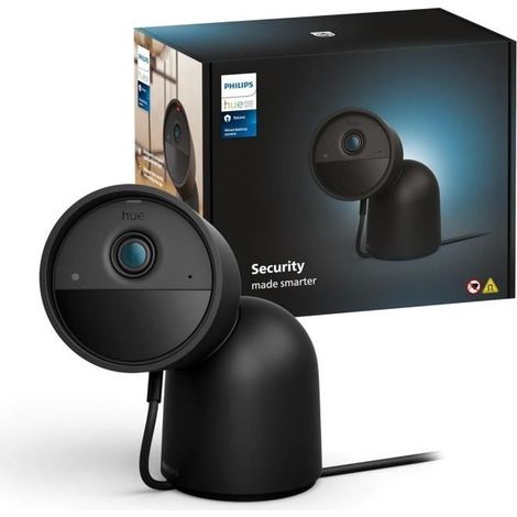 Kabelgebundene Kamera mit Tischhalterung - Philips Hue - Sicher - HD 1080P - Innen oder Außen - Schwarz