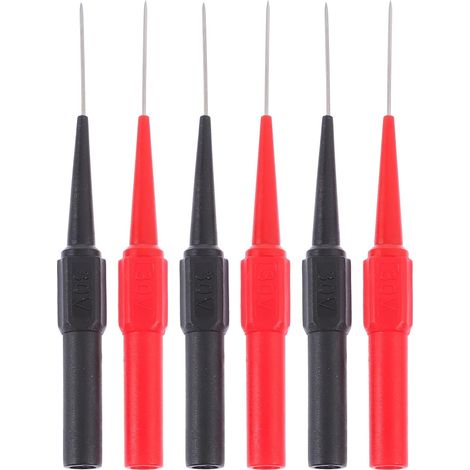 6 pièces Jeu de Sondes de Test pour Multimètre Aiguilles de Perçage Non Destructives pour Test Automobile Inoxydable et Compatible avec Fiches Banane (1/5)