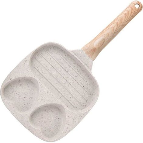 (Beige) Bratpfanne - Aluminium - Crêpe-Pfanne - Antihaftbeschichtung - Holzgriff - Für alle Herdarten geeignet (1/5)