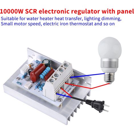 Régulateur de tension électronique SCR 10 000 W avec panneau (1/5)