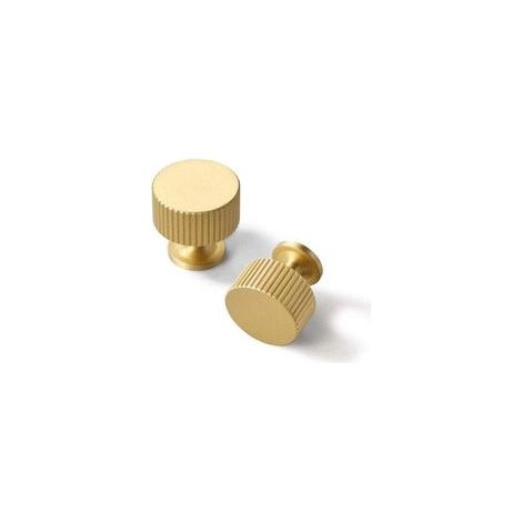 Set di 2 pomelli per mobili in ottone massiccio – pomelli per cassetti in oro spazzolato per bagno, camera da letto, armadio e spogliatoio - Crezuo (1/4)