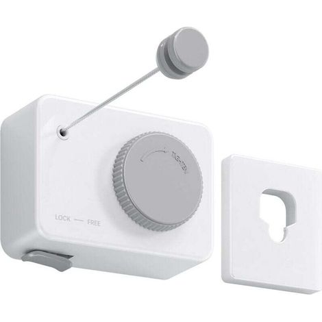 Corde à Linge Rétractable - Fixation Murale avec Réglage de Longueur (4,2m) et Anti-Affaissement, Résistante au Vent/Pluie pour Intérieur & Extérieur, Blanc (1/4)