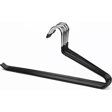 Cintre Pour Pantalon - Métal Chromé Anti-Rouille - Barre Antidérapante En Caoutchouc - Design Ouvert - 10 Pièces (1/5)
