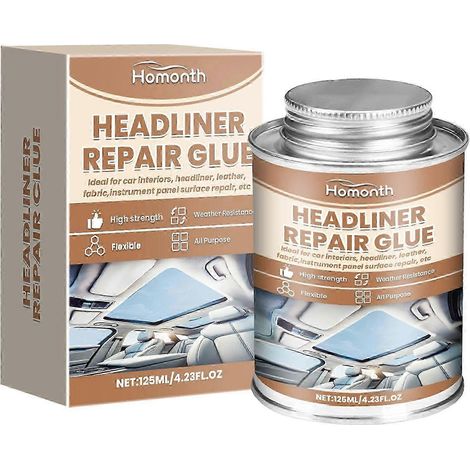 Colle pour ciel de toit de voiture 125 ml - Adhésif puissant et facile à utiliser - Convient pour la réparation des intérieurs automobiles