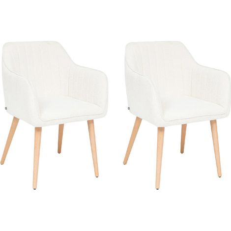 Lot de 2 Fauteuils Design "Visoca" 83cm Blanc (1/5)