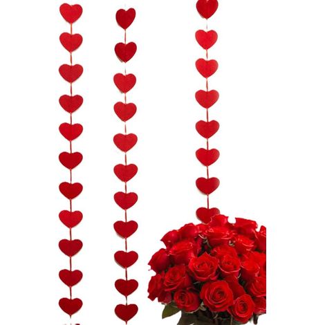 Guirnalda vertical de corazones de 2 metros