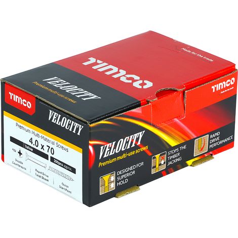 TIMCO Velocity Premium Multi-Use Countersunk Gold Woodscrews - 4.0 x 70